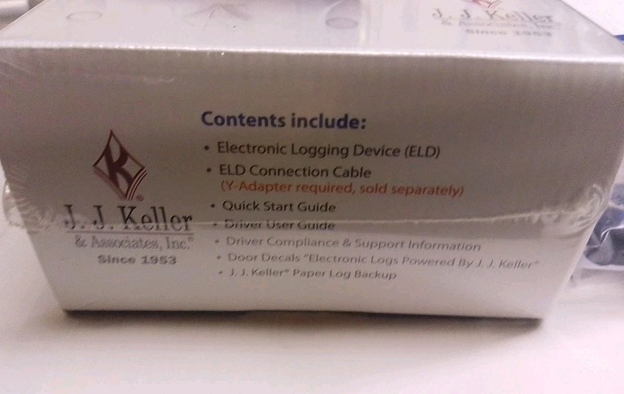 NEW J.J. Keller ELD Encompass ELog Electronic Logging Device And Y-Adapter