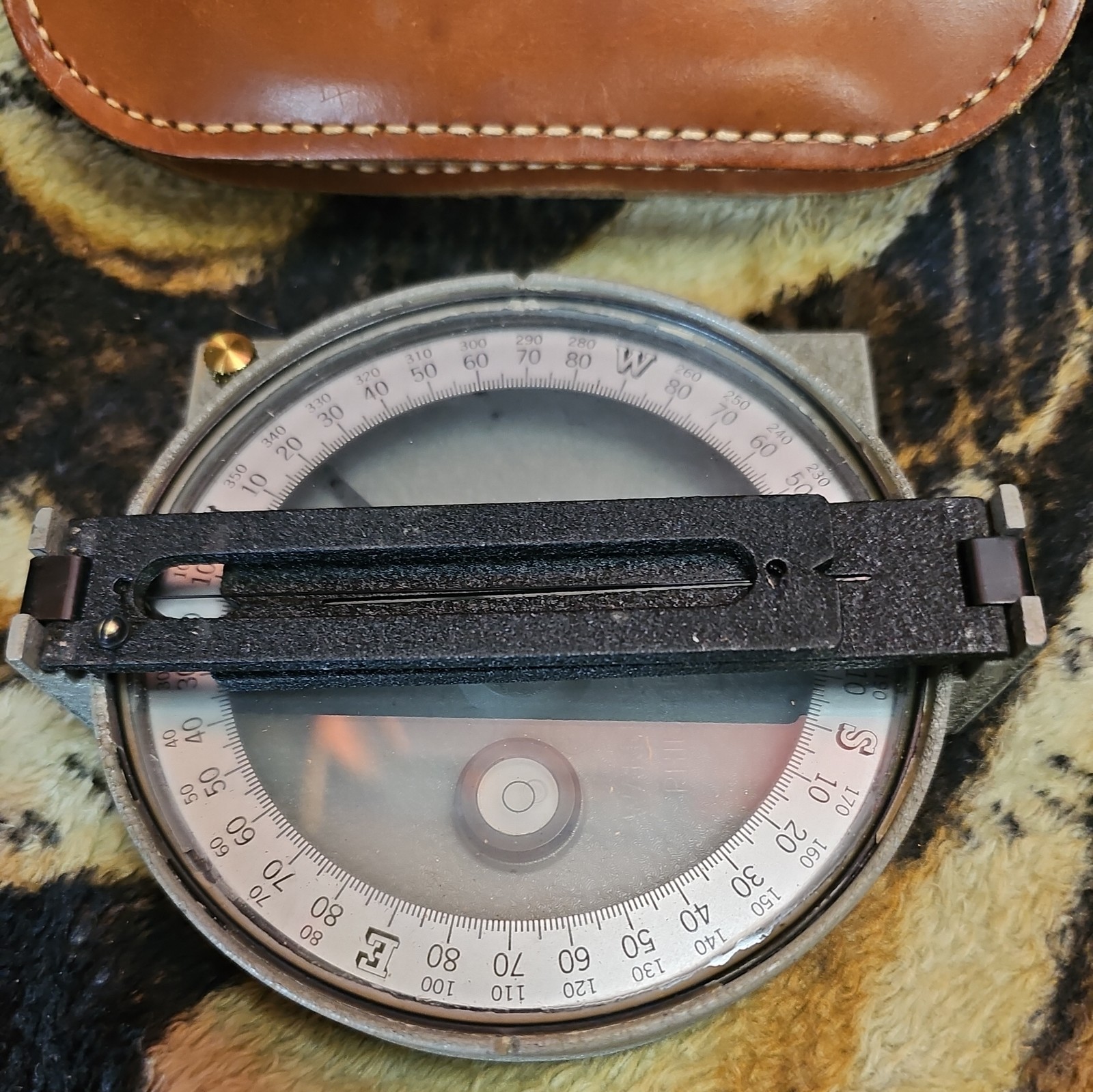 Vintage Antique Surveyors Compass Warren Knight Co Philadelphia PA W/pouch