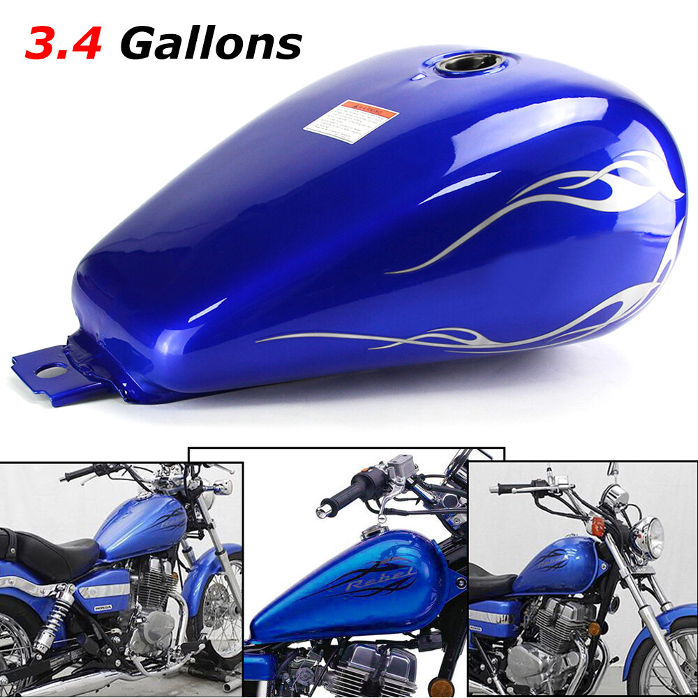 Motorcycle 3.4 Gallons Fuel Gas Tank For Honda Rebel 250 CMX 250C 1985-2016 Blue
