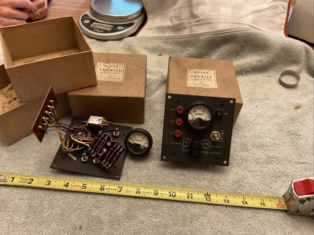 2 Military Radio Voltage Test Meter Panel Assembly