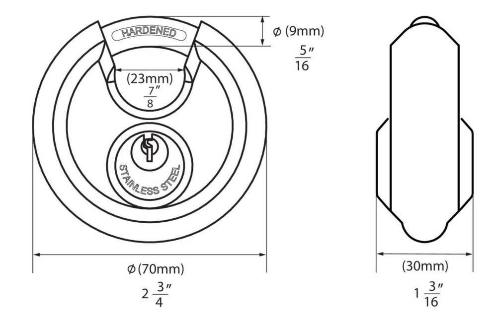 Paclock Disc Padlock Pro 70mm