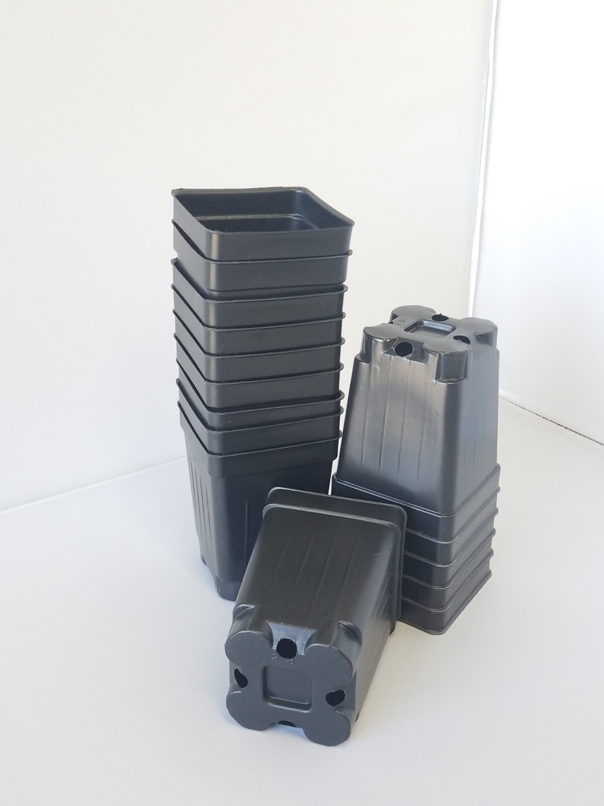 Small 2.5" Square Deep Black Plastic Greenhouse Pots - Landmark - Choose Qty