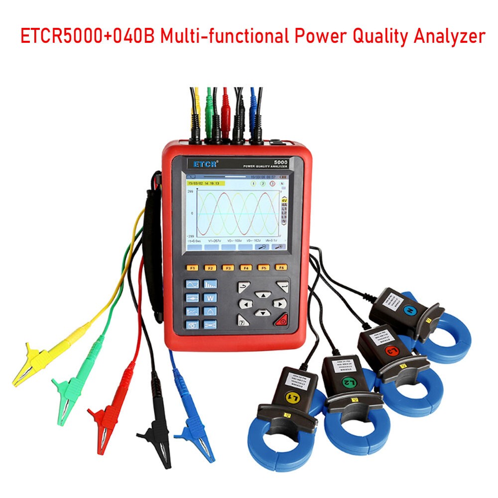 040B+ETCR5000 Multi-functional Power Quality Analyzer 3 Phase Power Analyzer