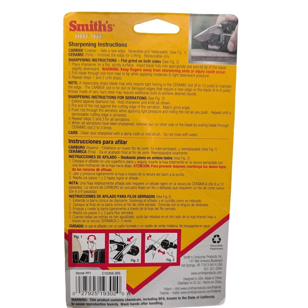 Smith's Pocket Pal Knife Sharpener Gray Multi-Stage Sharpener Tool Hunt Fish