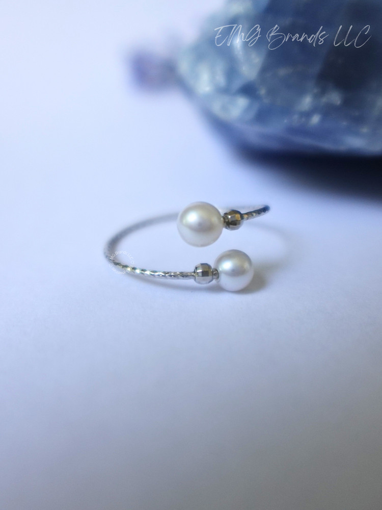 Double Akoya Bypass Pearl Ring