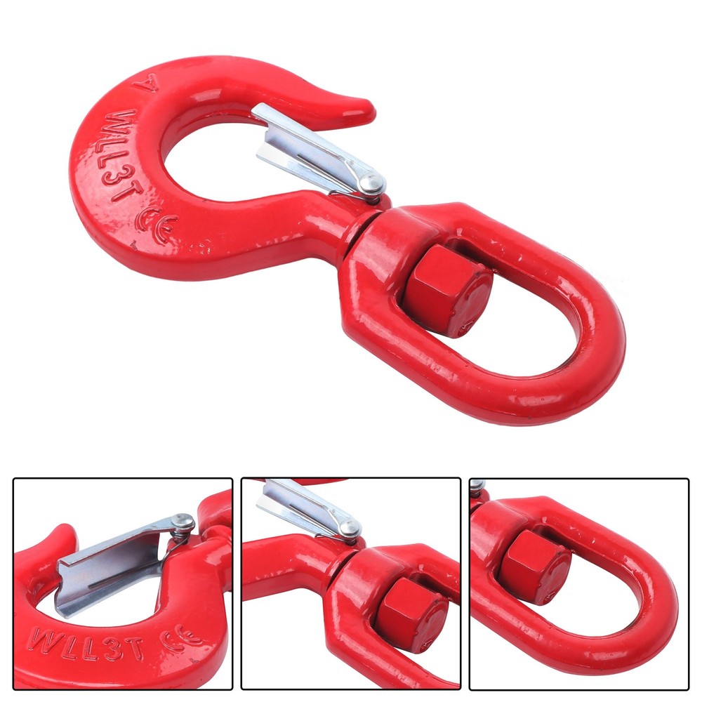 3 Ton 5/8" Locking Swivel Hook Grade 80 Lifting Hook Rigging with Latch