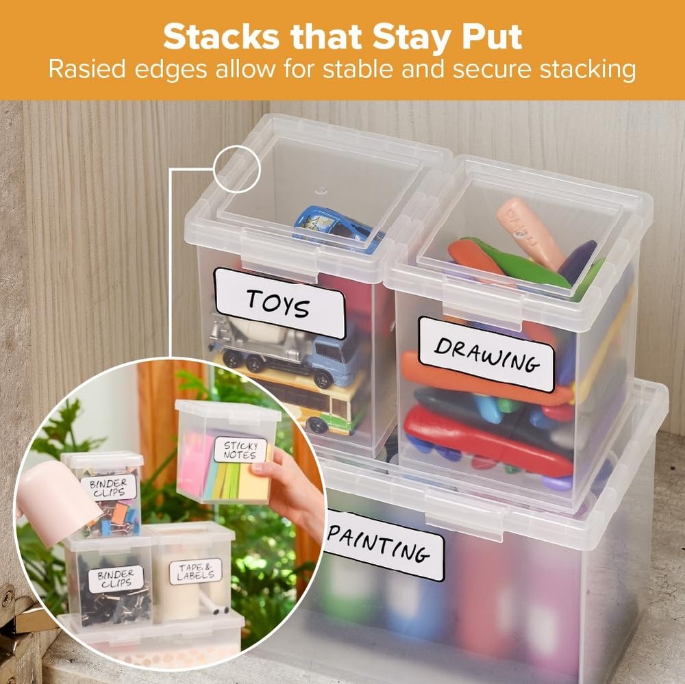 Bostitch Konnect Storage Containers with Combo pack 1 Large, 2 Medium, Clear