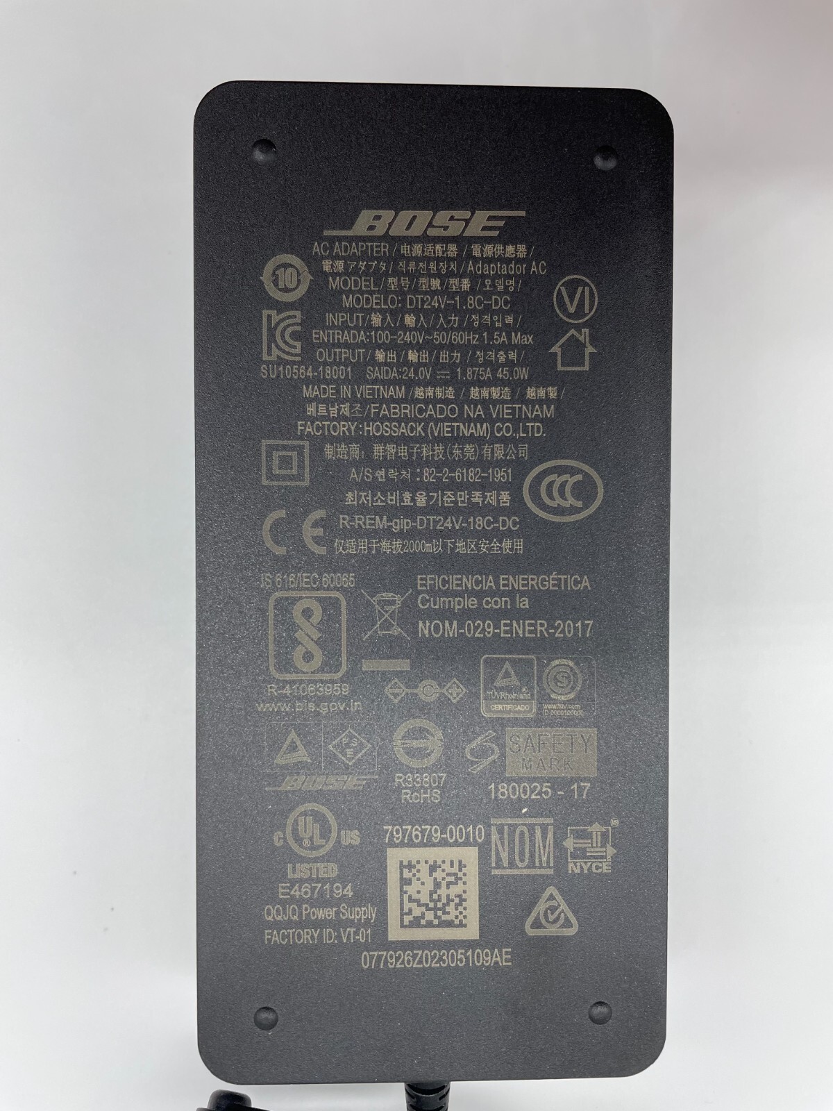 Bose Soundbar 500 Charger AC Adapter Power Supply DT24V-1.8C-DC 20V 1.875A 45W