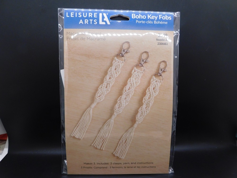 Leisure arts Boho Key Fobs Macrame Project makes 3