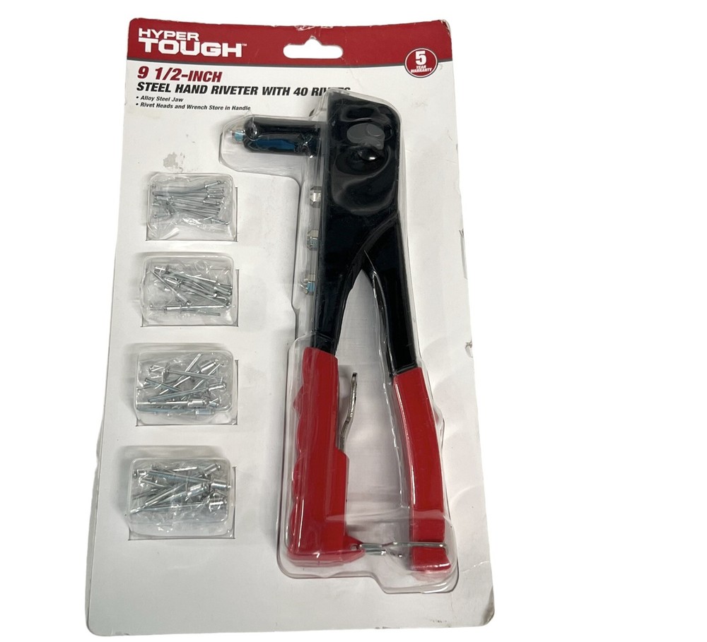 Hyper Tough 9 1/2 Inch Steel Hand Riveter/with 40 Rivets