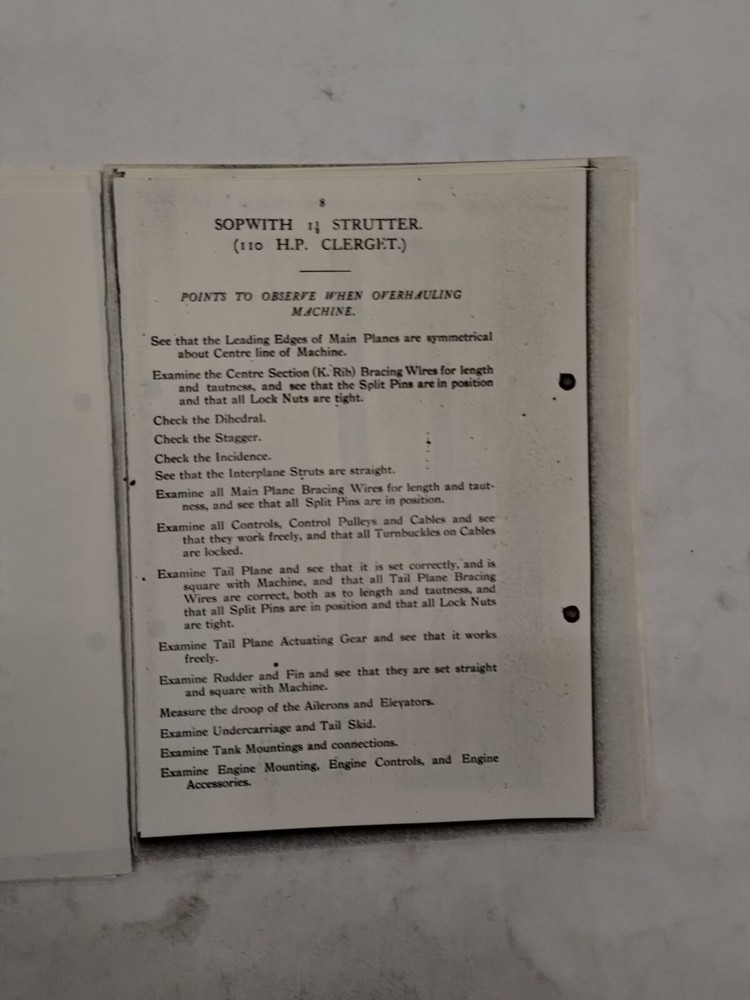 Sopwith 1 1/2 Strutter (110 H.P. Clerget) Rigging Notes-Copy