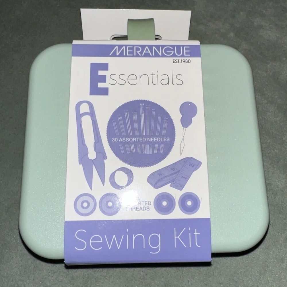Sewing Kit Merengue Essentials 16 Assorted Threads W/30 Needles, Measuring Tape