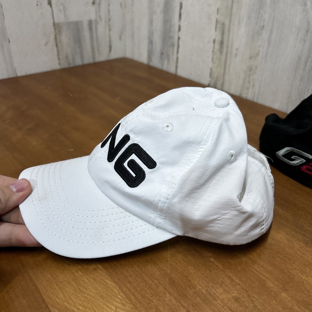 PING Golf Hat/Cap G20 Anser i20 Adjustable Strapback Black And Plain White Hat