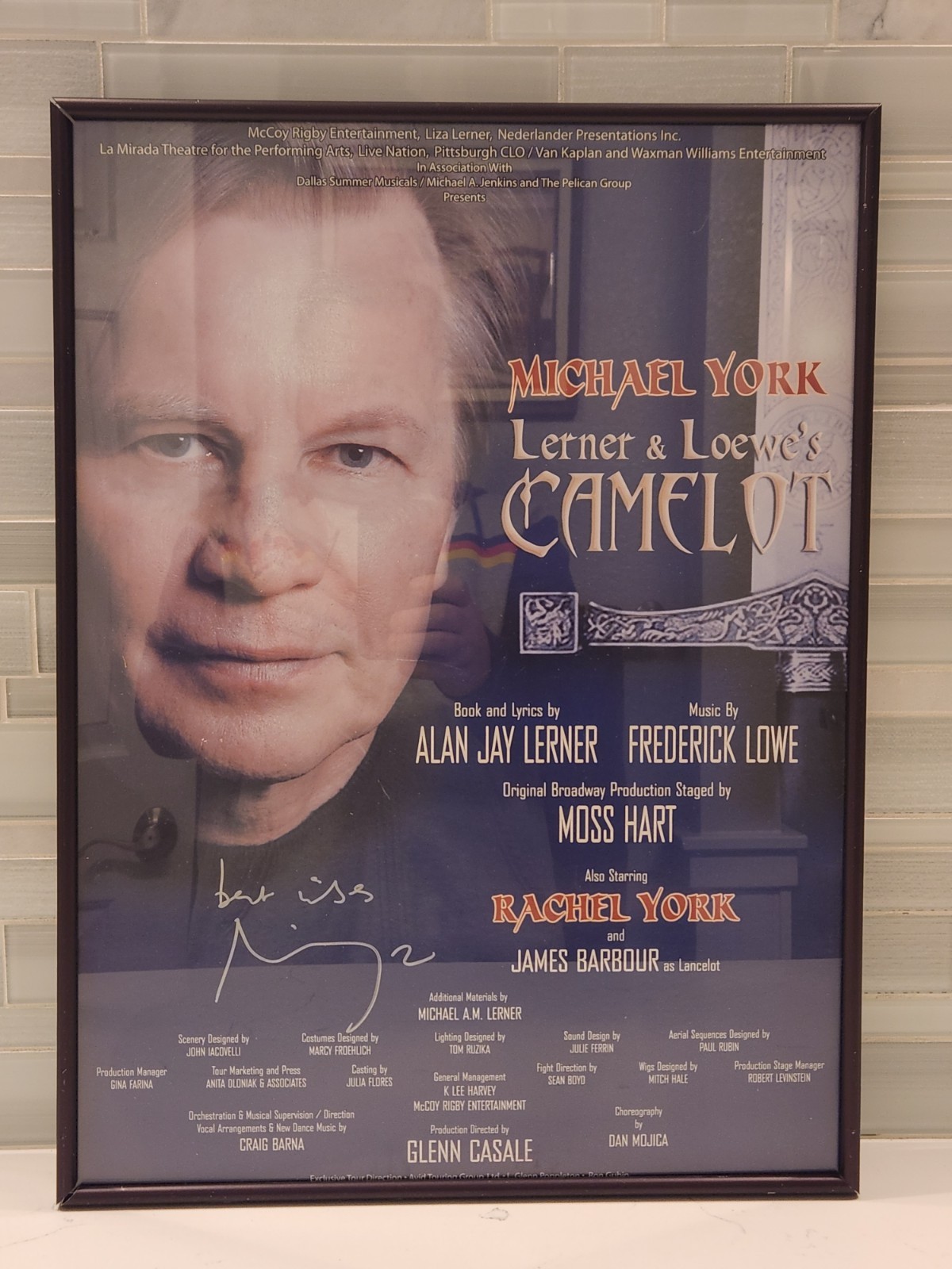 Michael York Signed Lerner & Loewe's Camelot Framed Original Musical Poster 2007