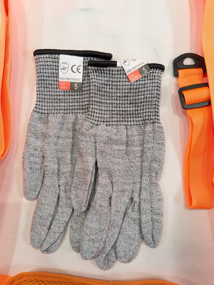 Heavy-Duty Shoulder Trimmer Tool Strap & Cut-Resistant Gloves Set Adjustable
