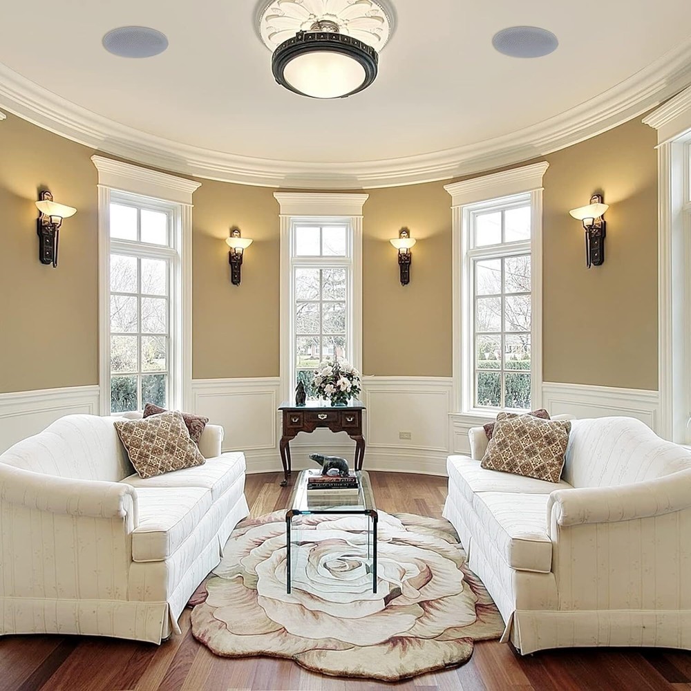 Herdio 6.5" 2-Way Passive Wired Flush Mount In-Ceiling Speakers for Kitchen