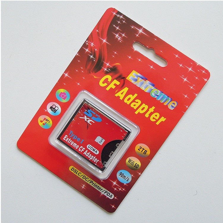 Speed SDXC SDHC SD to CF Compact Flash Memory Card Reader Adapter Type I High