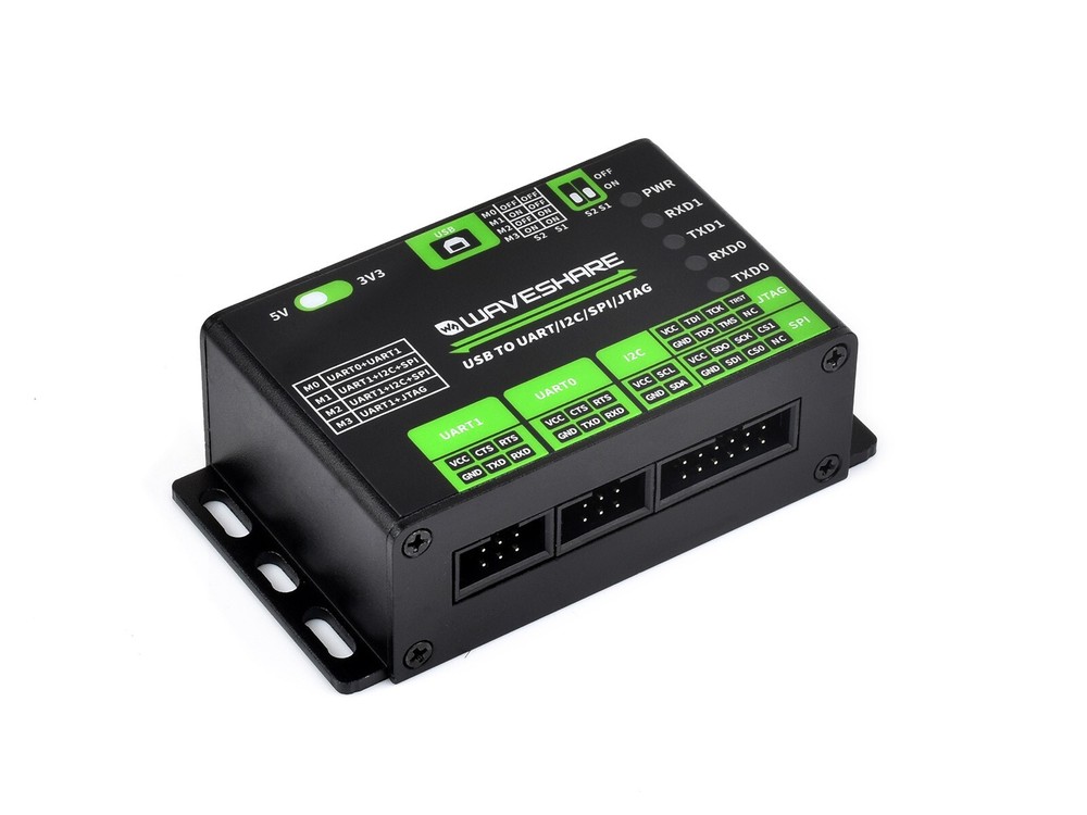 Waveshare USB To UART/I2C/SPI/JTAG Converter Support Multiple Interfaces 3.3V/5V