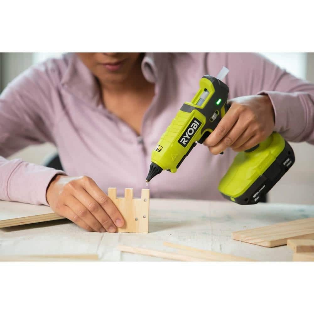 ONE+ 18V Cordless Dual Temperature Glue Gun W/ 10 Glue Sticks and FREE 2.0 Ah HI