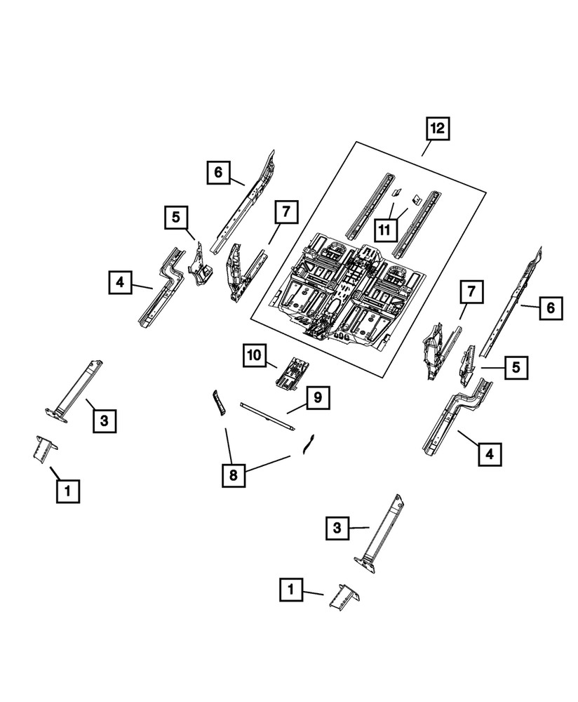 Genuine Mopar Lower Load Beam Extension Left 68096087AB
