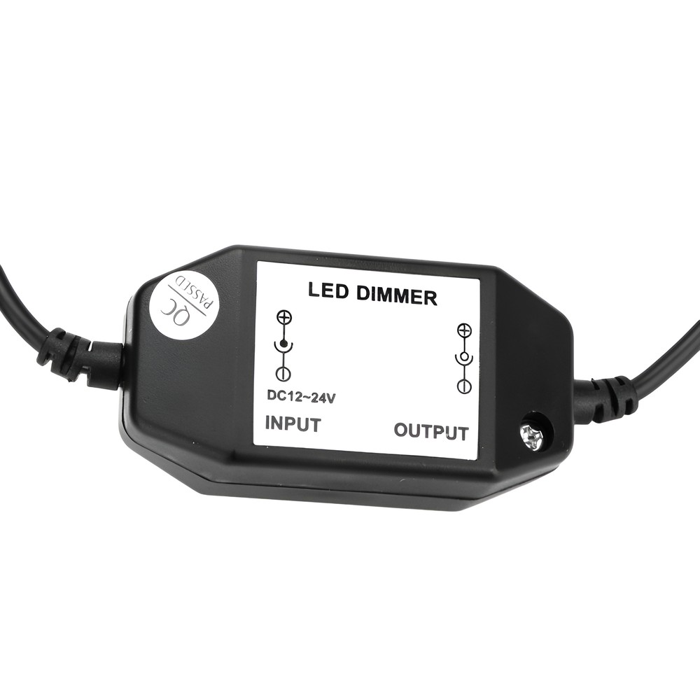 Inline Manual Dimmer Switch for LED Strip Light, Black