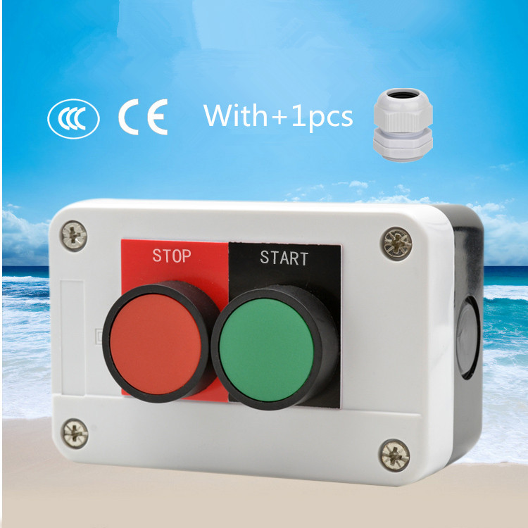 AC/DC Start /Stop Button Switch Box Control Box Button With Waterproof Connector