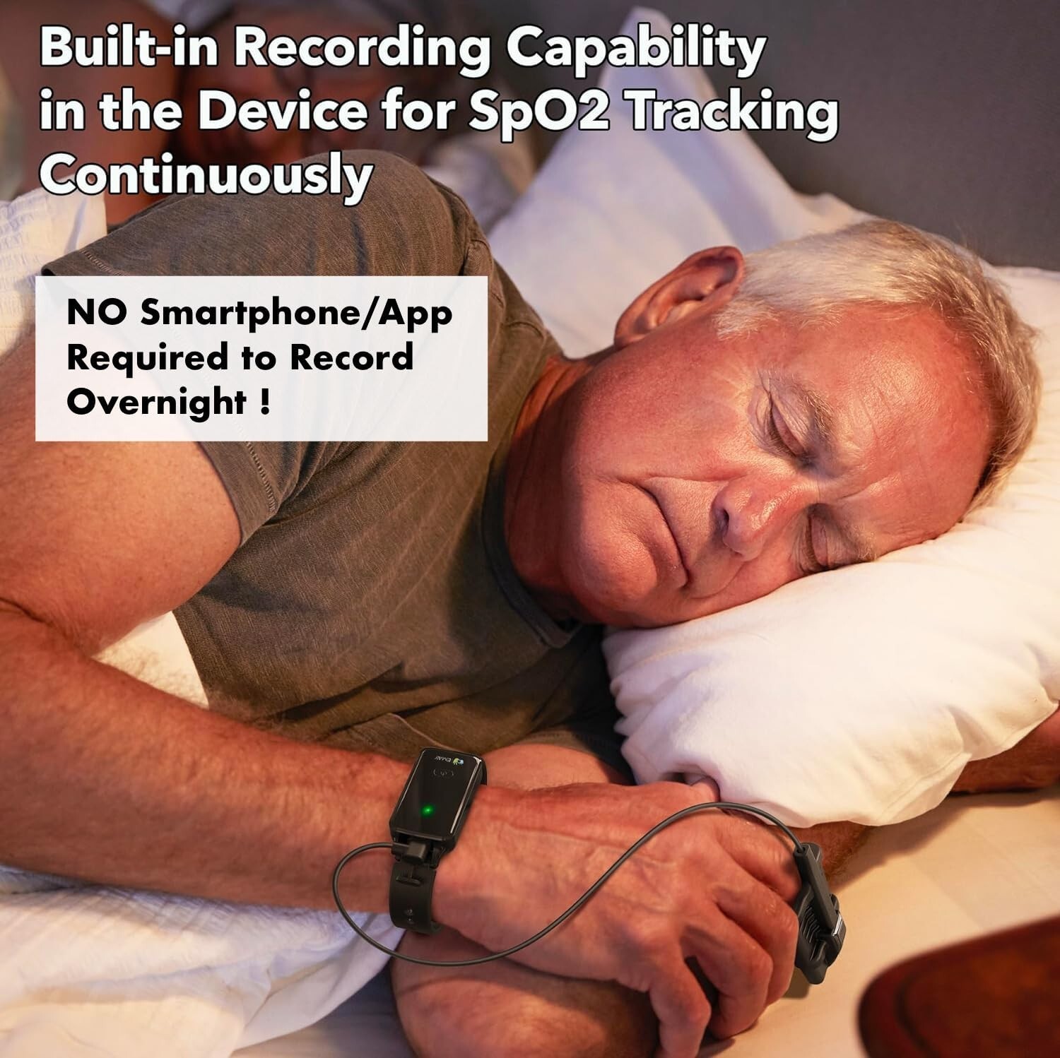 SleepO2 Wrist Recording Pulse Oximeter Continuous Oxygen Monitor Tracking（Used)