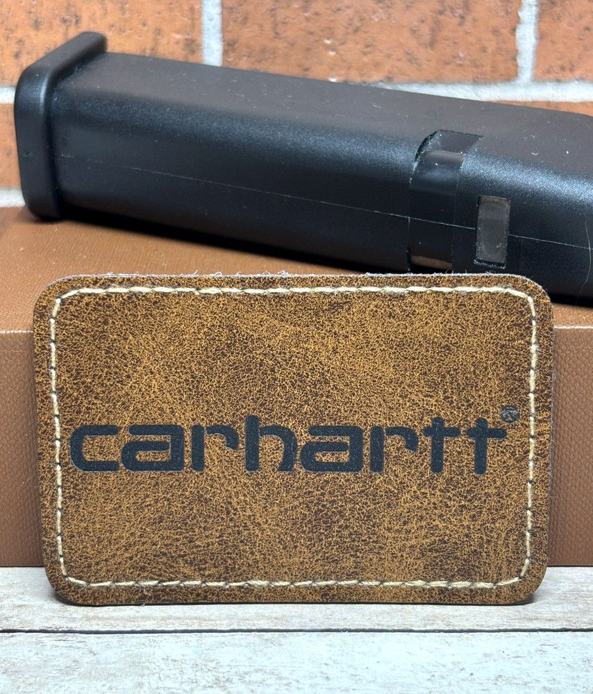 Leatherette Carhartt Patch -  Iron on Adhesive Carhartt Patch
