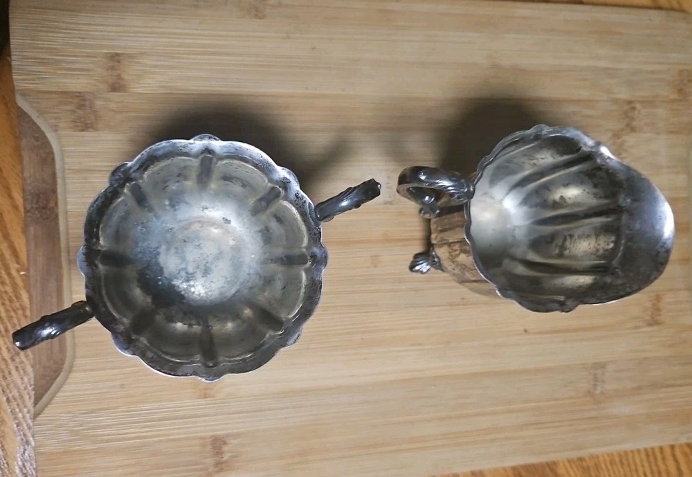 Vintage Silver Plated Creamer & Sugar Dish. Please See Markings.