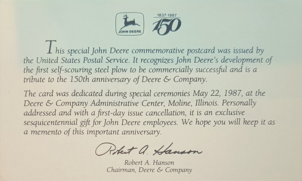 JOHN DEERE 150 YEARS 1987 SE331