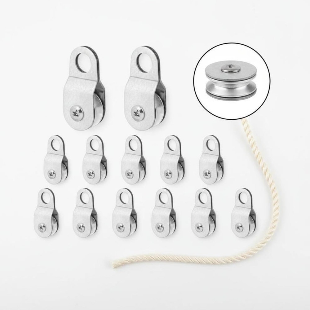12 Pieces Single Sheave Pulley Rigging Hardware Low-Noise