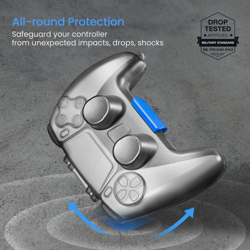 tomtoc PS5 Wireless Game Controller u0026 Remote Case, Smokey Crystal