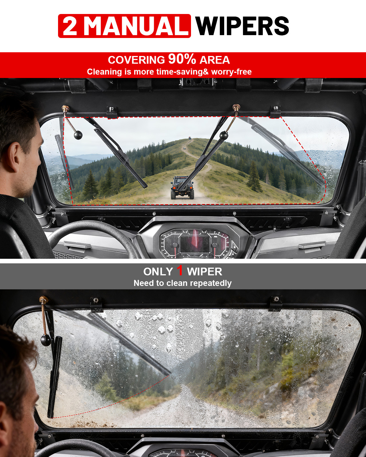 Front Glass Windshield Vents for Polaris RZR XP 1000/RZR XP S 1000/4 2024-2026