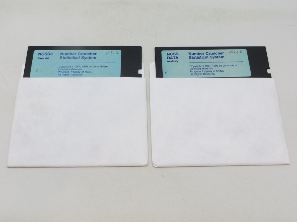 5.25" Floppy Disks NUMBER CRUNCHER STATISTICAL SYSTEM 1990 Com Software