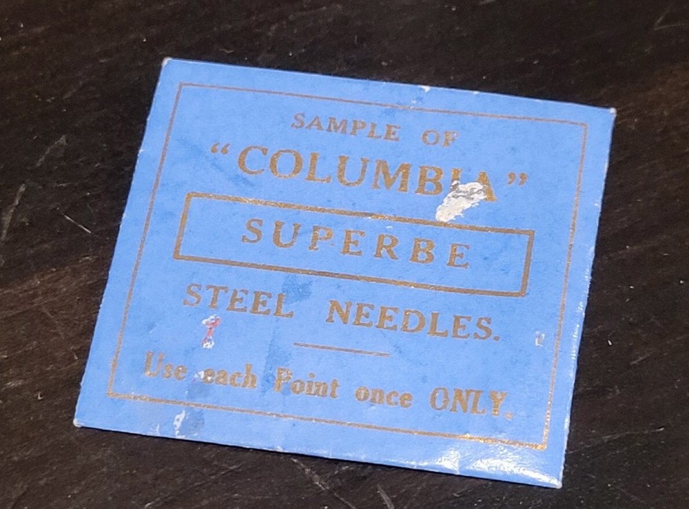 Gramophone phonograph needle packet Columbia superbe empty