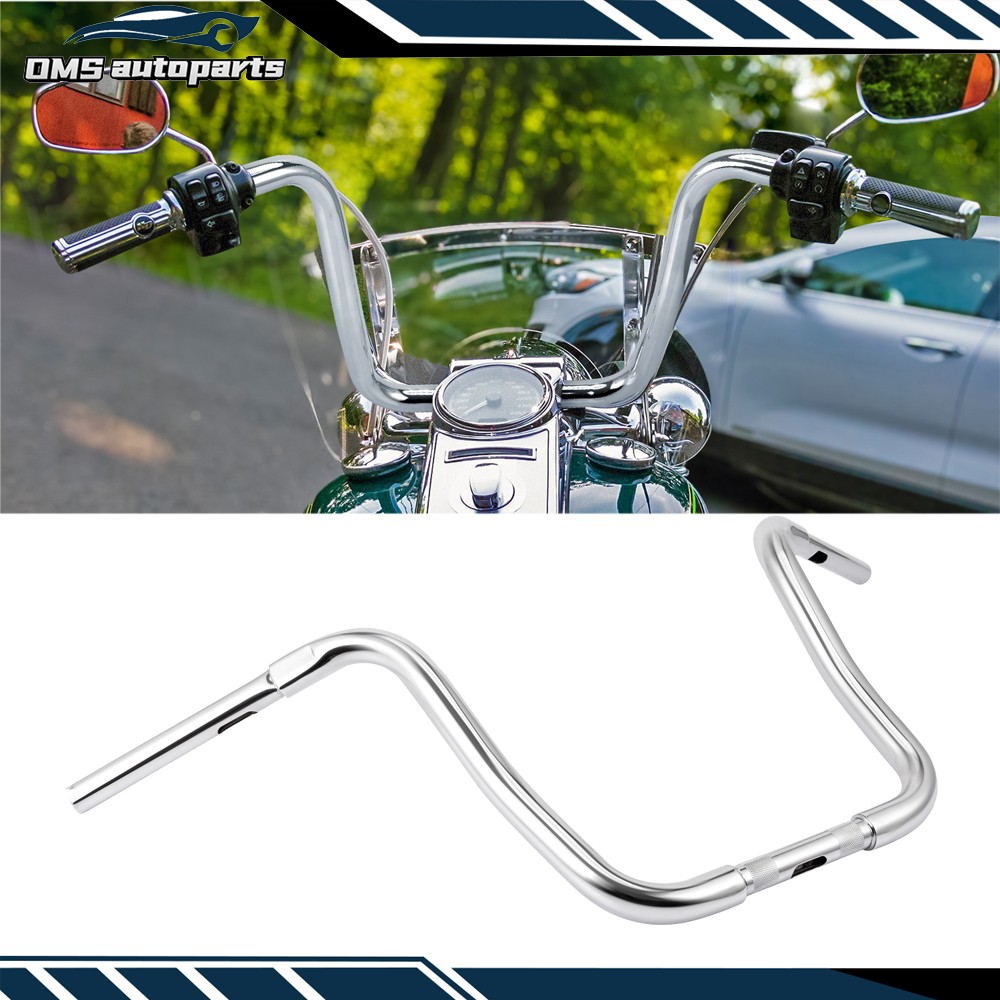 Chrome Rise 16" APE Cruved Handlebar For Harley Softail Road King Sportster 883