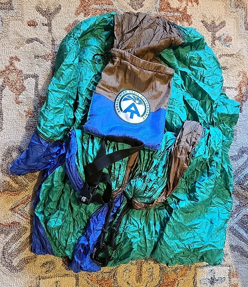 ENO DoubleNest Hammock Appalachian Trail, Special Edition Green/Blue/Brown EUC