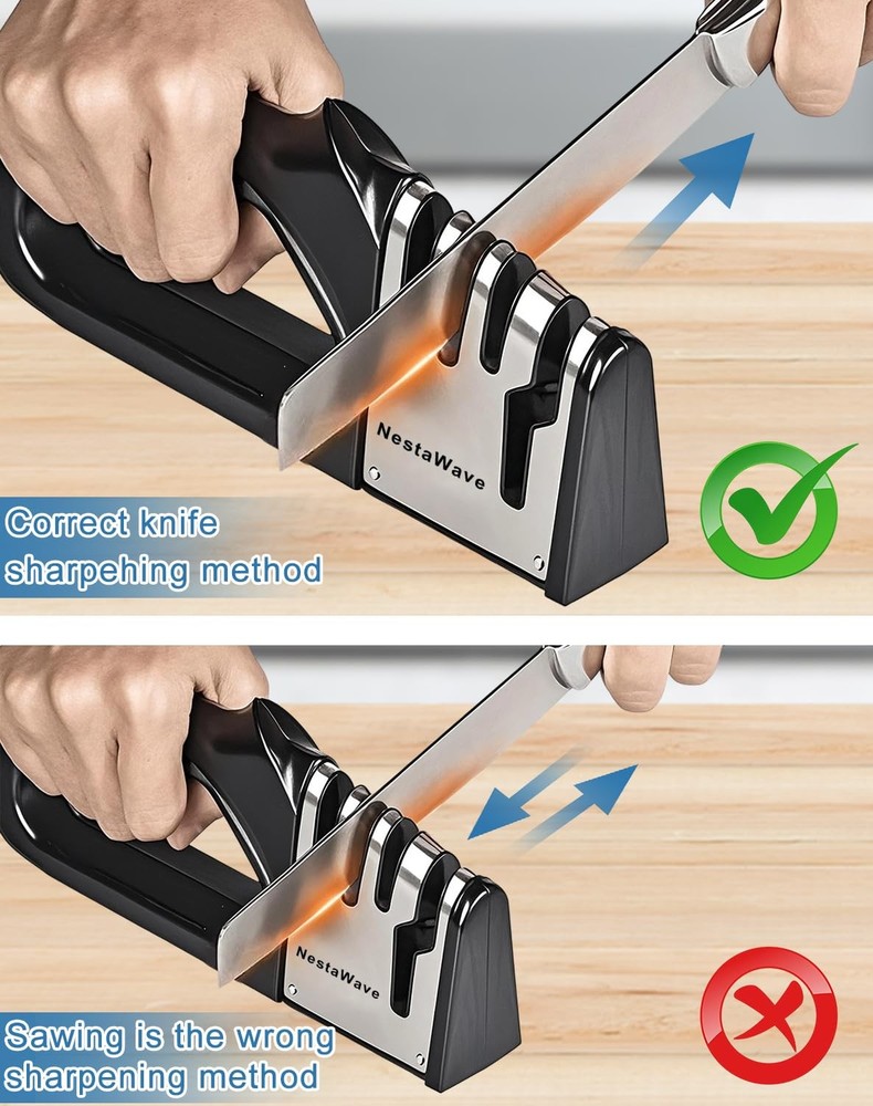 4-In-1 Kitchen Knife Sharpener, Multi-Functional Knife Sharpening Kit, Stylis...