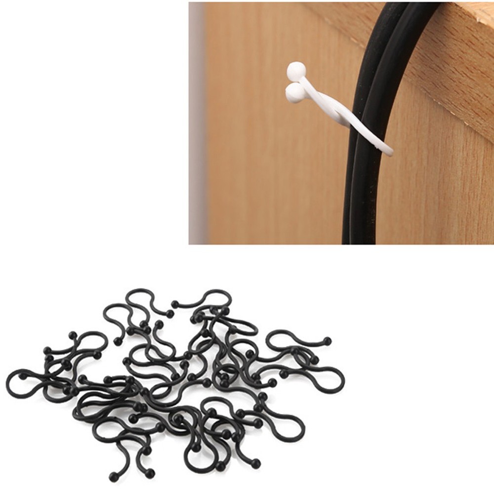 100 Pcs under Desk Wire Management Desktop Fixed Data Cable Clips