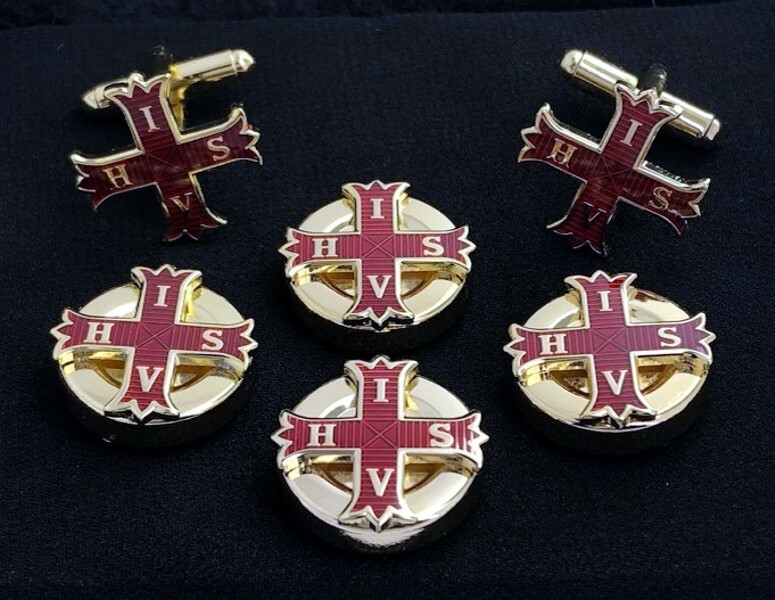 Red Cross of Constantine Button Covers & Cuff Link Set (RCC-BCL)