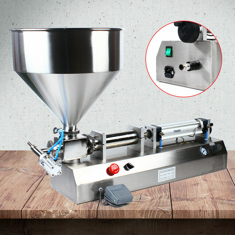 Pneumatic Filler Liquid Paste Filling Machine 50-500ml Cream Cosmetic 40L Hopper