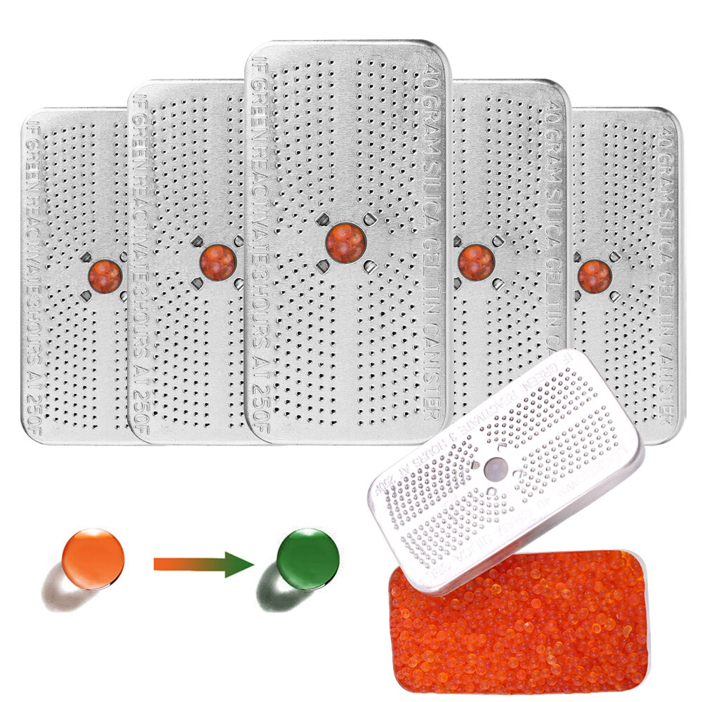 6 PACK 40 Gram Silica Gel Dehumidifier Desiccant Silica Gel Canister Reusable