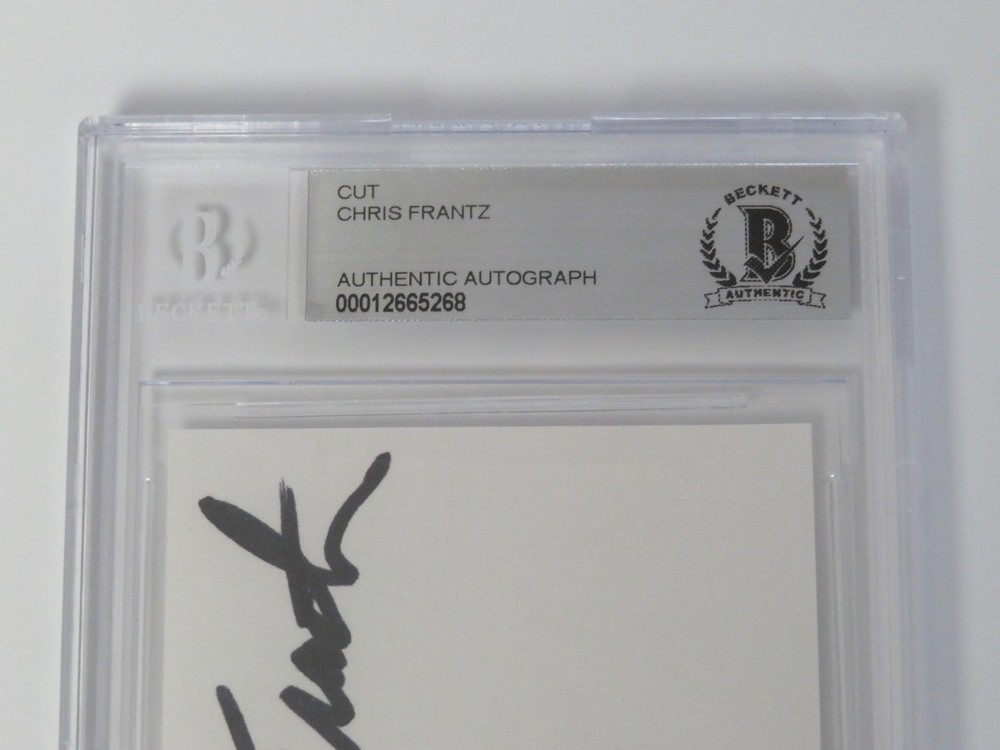 TALKING HEADS Signed Autograph Auto Index Card Cut Set by 4 Slab BAS JSA