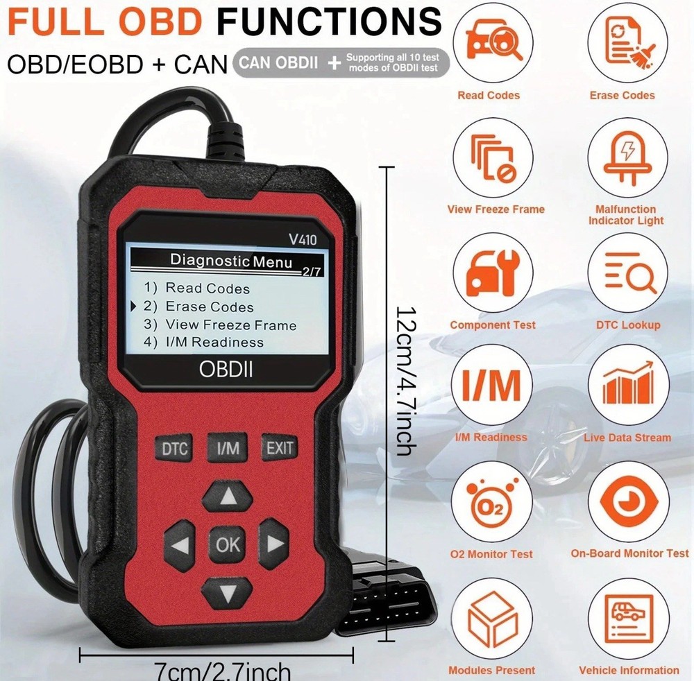 OBD2 Code Reader Scanner Check Engine Diagnostic Tool for Car & Truck