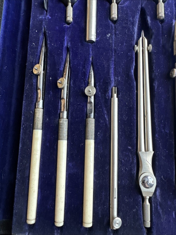 vintage lee guinness technical drawing set