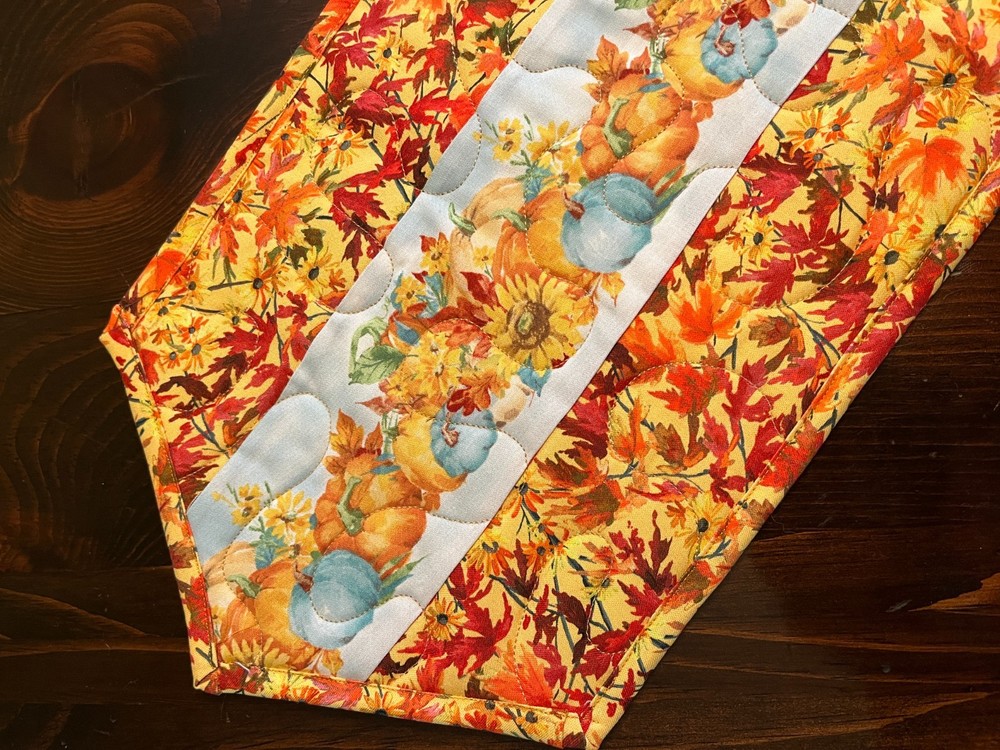 Handcrafted-Quilted Table Runner- Fall Harvest - NEW March 2026