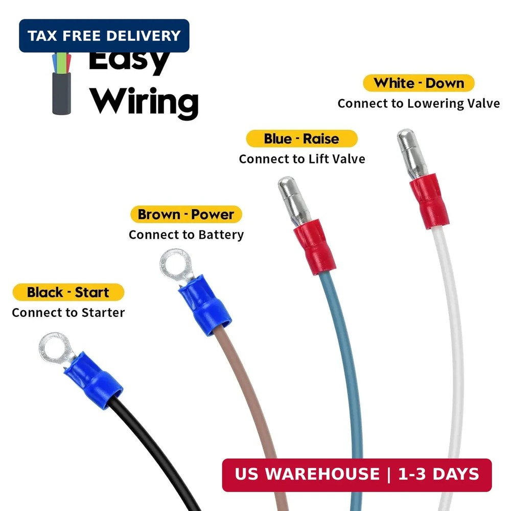 Dump Trailer Remote Control Switch, Briidea 4 Wire 12V Double Acting Hydraulic P