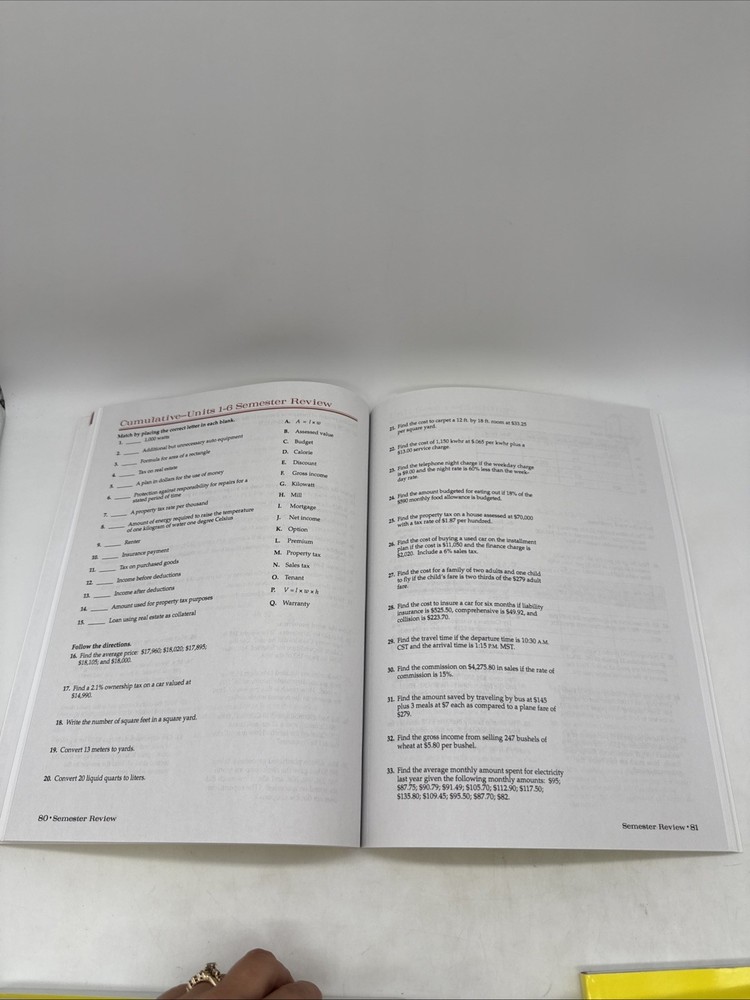 Abeka Consumer Mathematics Student Text & Skills Exercises High School Math NEW