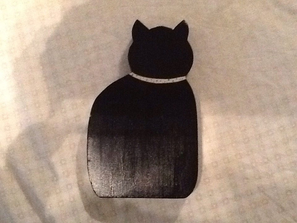 HAND PAINTED BLACK CAT