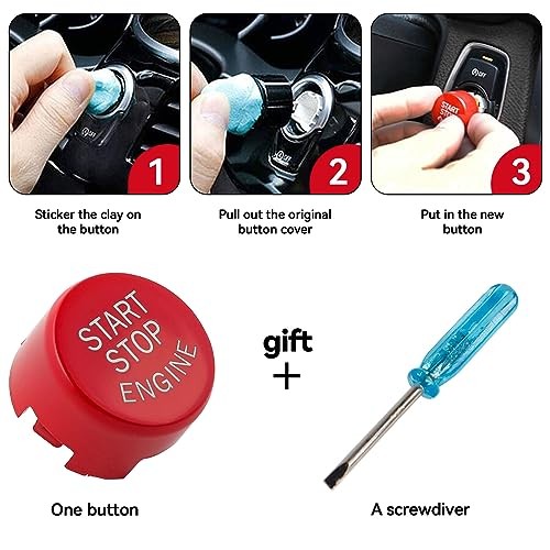 Red Engine Start Stop Switch Push Button Replace Cover for BMW 1 2 3 4 5 6 7